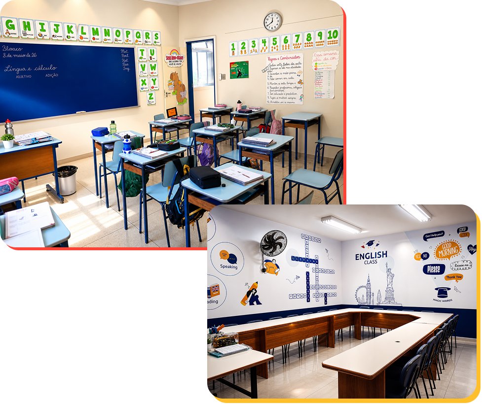 Ambientes do Ensino Fundamental do Colégio Luiz Blanco